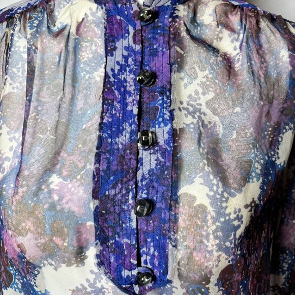 Vintage Dalani II Sheer Floral Maxi Dress 70s Boho Ethereal Size 12 USA Made - Picture 6 of 12